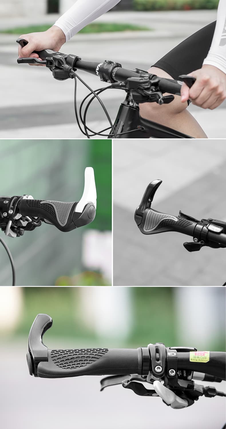 Zestaw gripów rączek rowerowych z rogami antypoślizgowe czarny