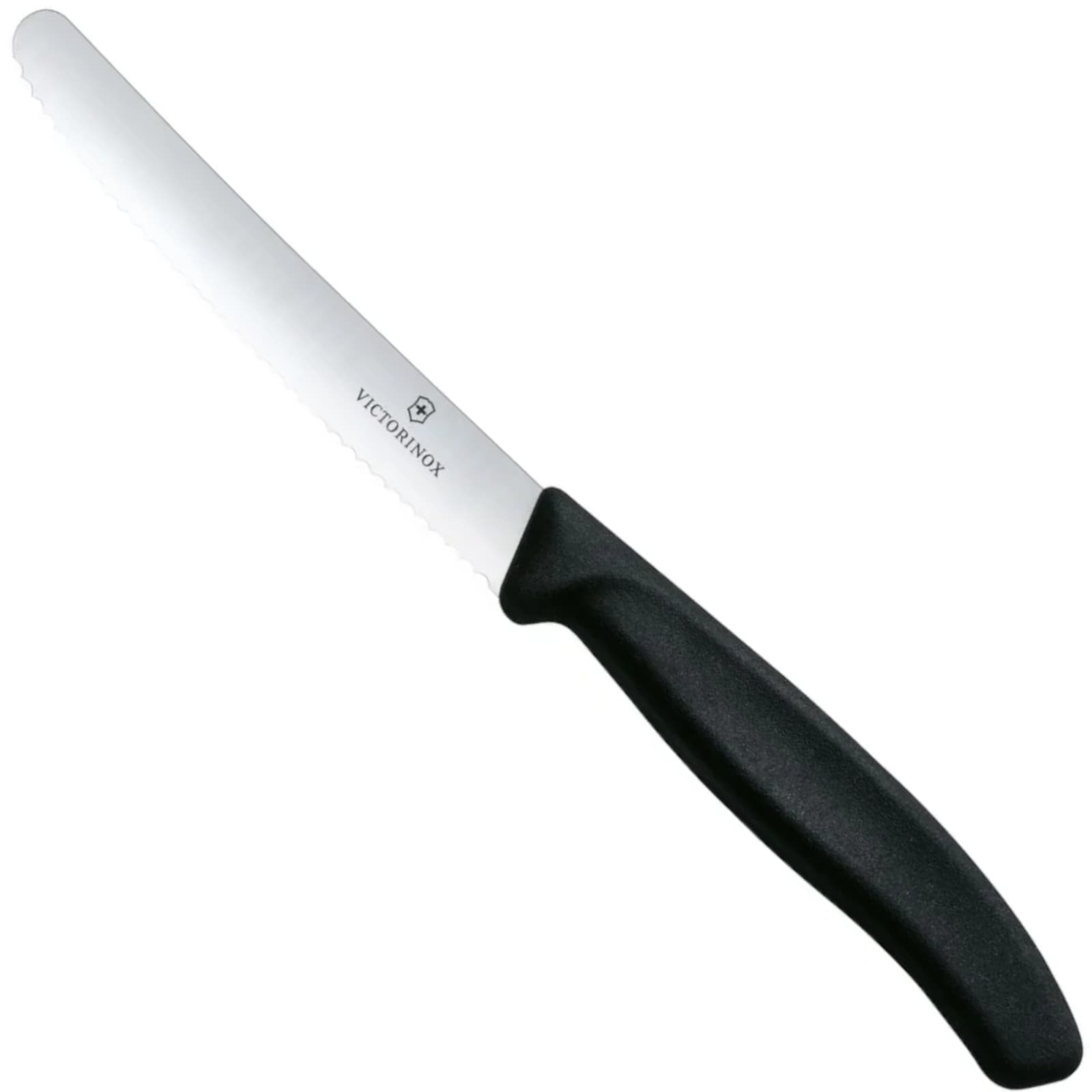 Nóż do pomidorów z zaokrąglonym ostrzem ząbkowany 110mm czarny