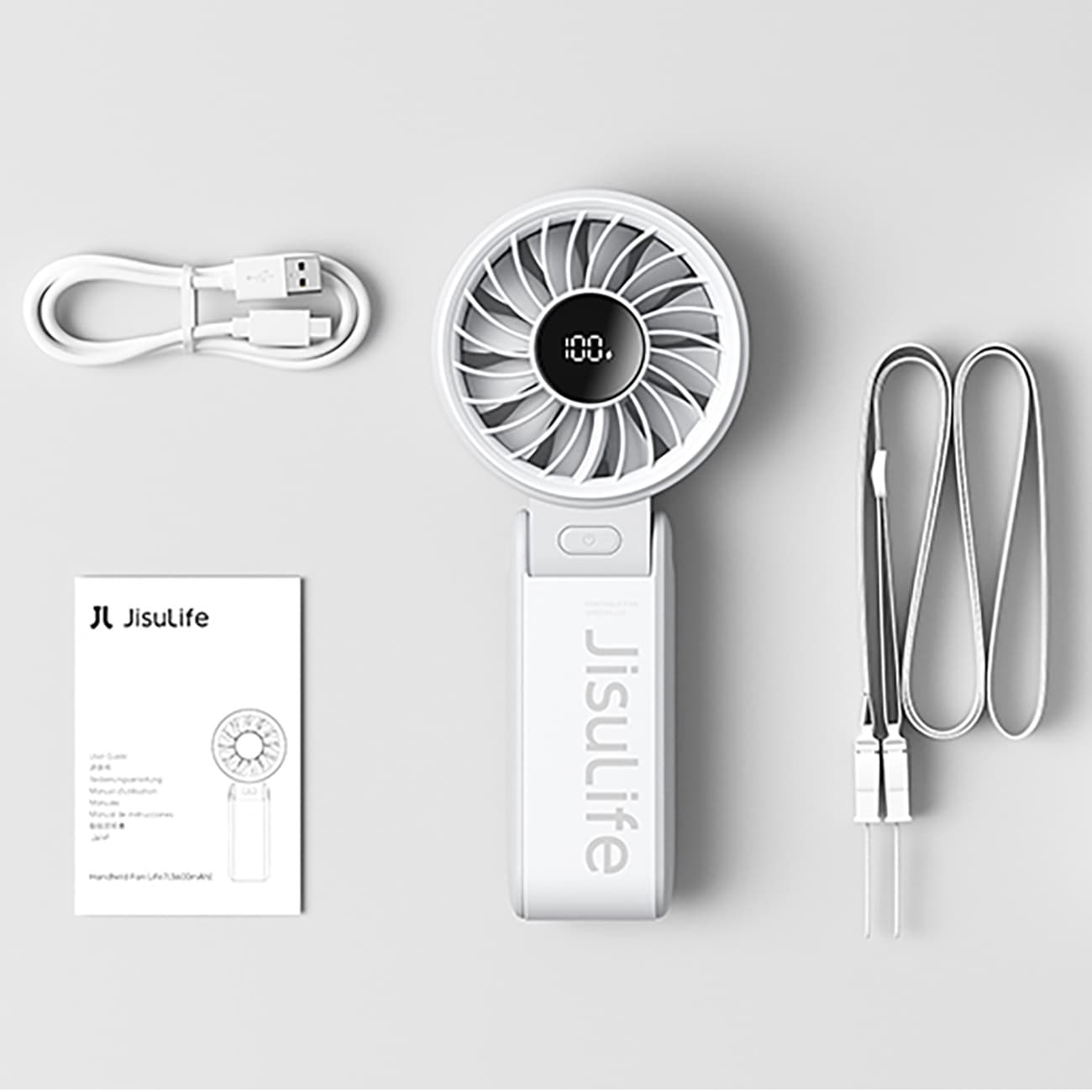 Mini wentylator wiatrak ręczny USB-C 5000mAh szary