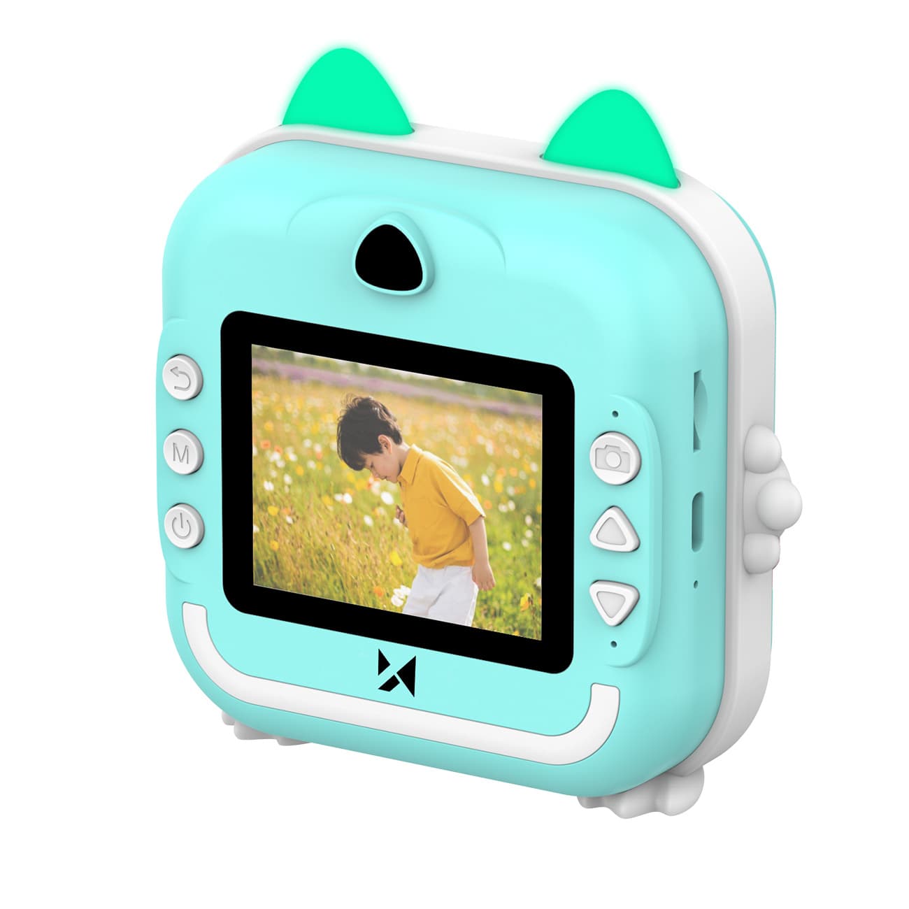 Mini drukarka termiczna WDT 02 z aparatem kamerą dla dzieci niebieska