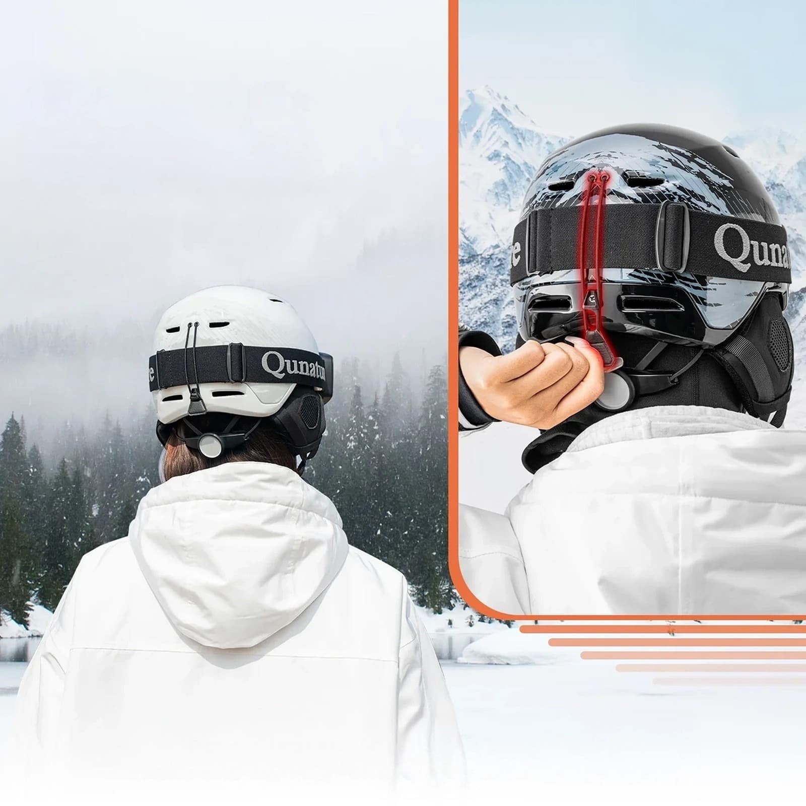 Kask narciarski snowboardowy z nausznikami rozmiar L - czarny