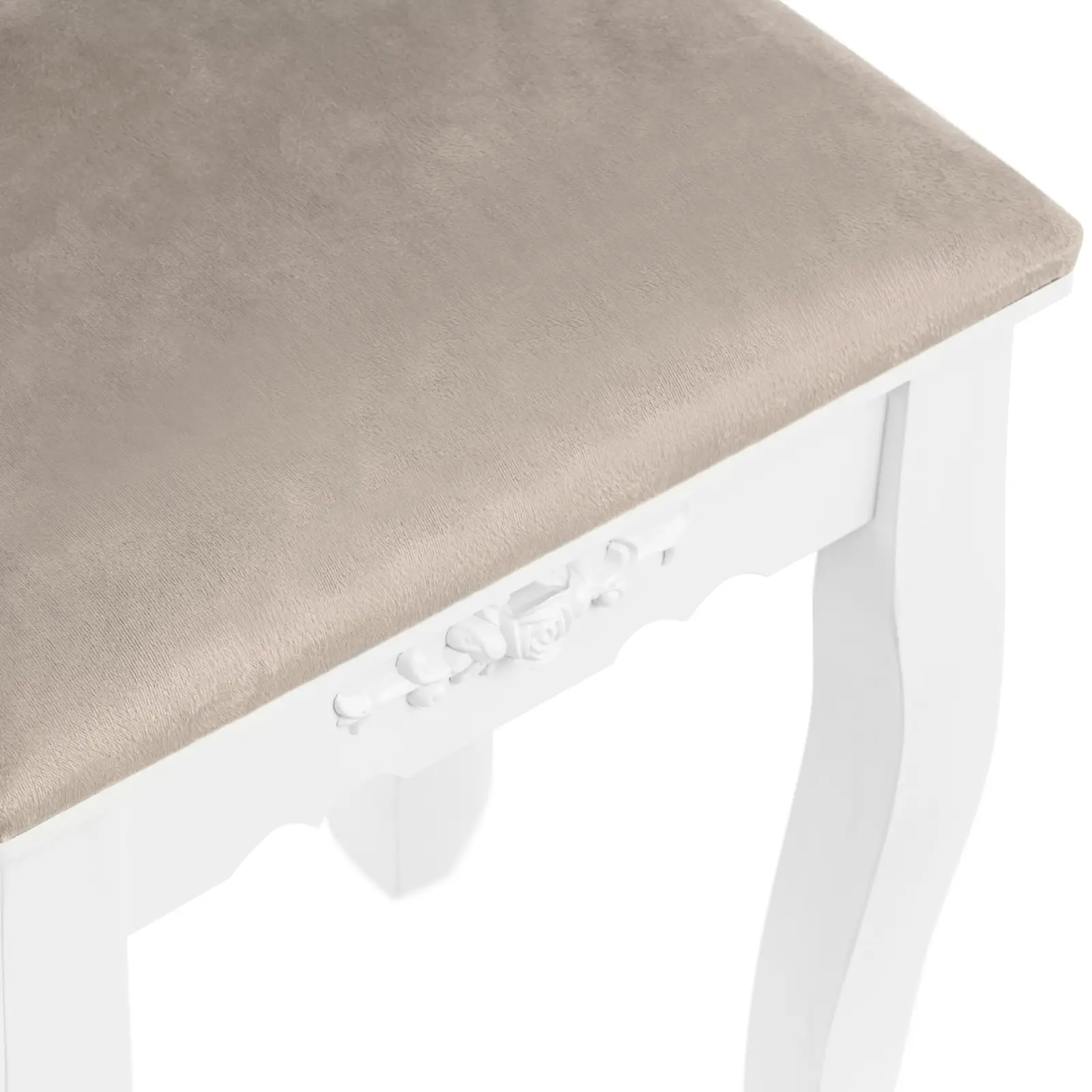 Toaletka kosmetyczna z lustrem taboretem organizerem 5 szuflad - biała